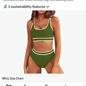 Olive Green and Cream Bikini Set NWT